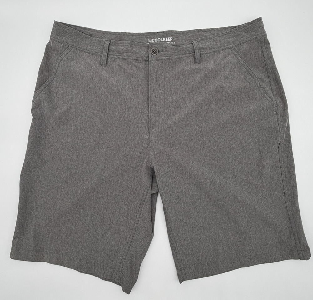 CoolKeep Men's Performance Shorts Size 38 GRAY Stretch Lightweight Golf Casual